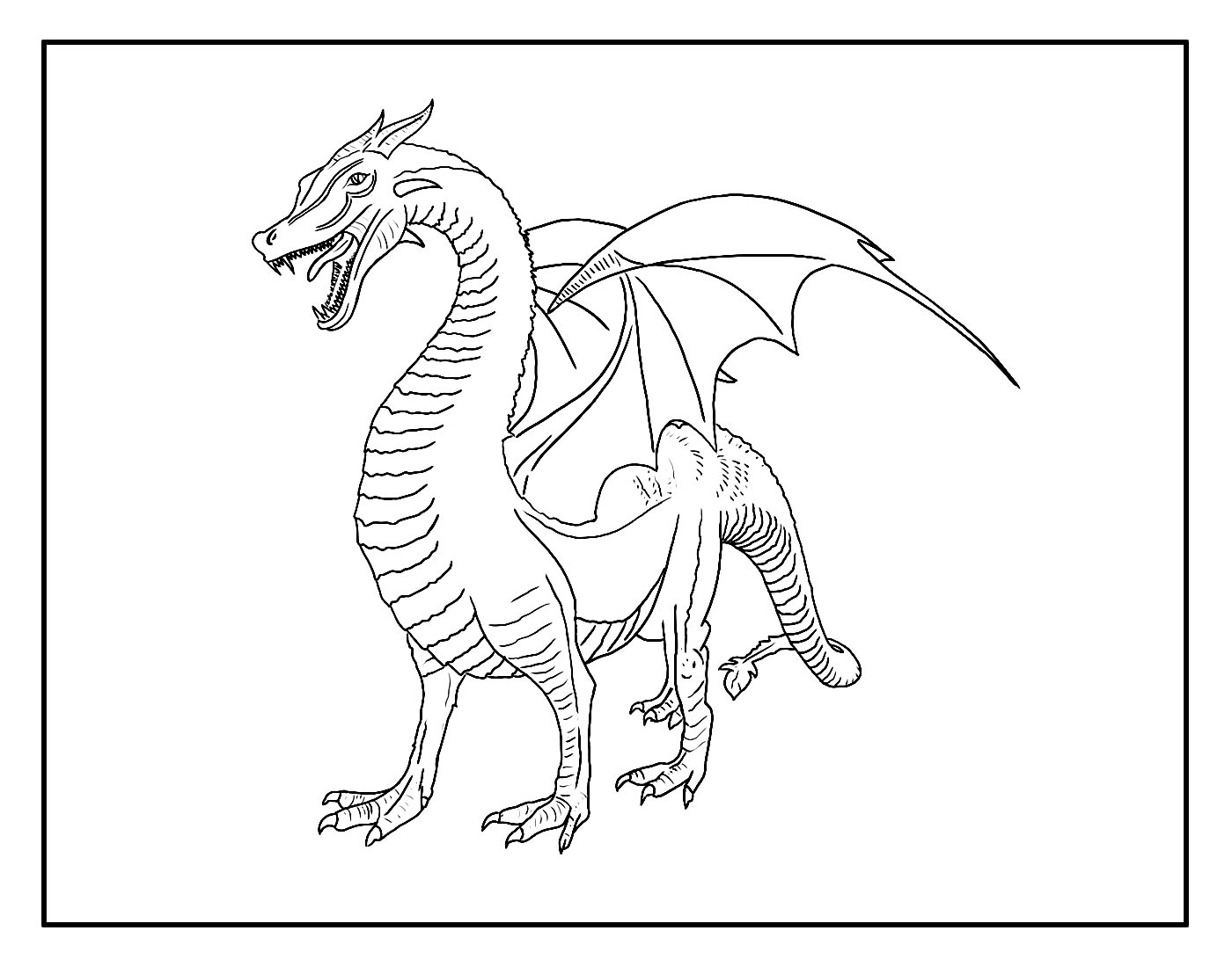 Desenho de Dragão para pintar e colorir