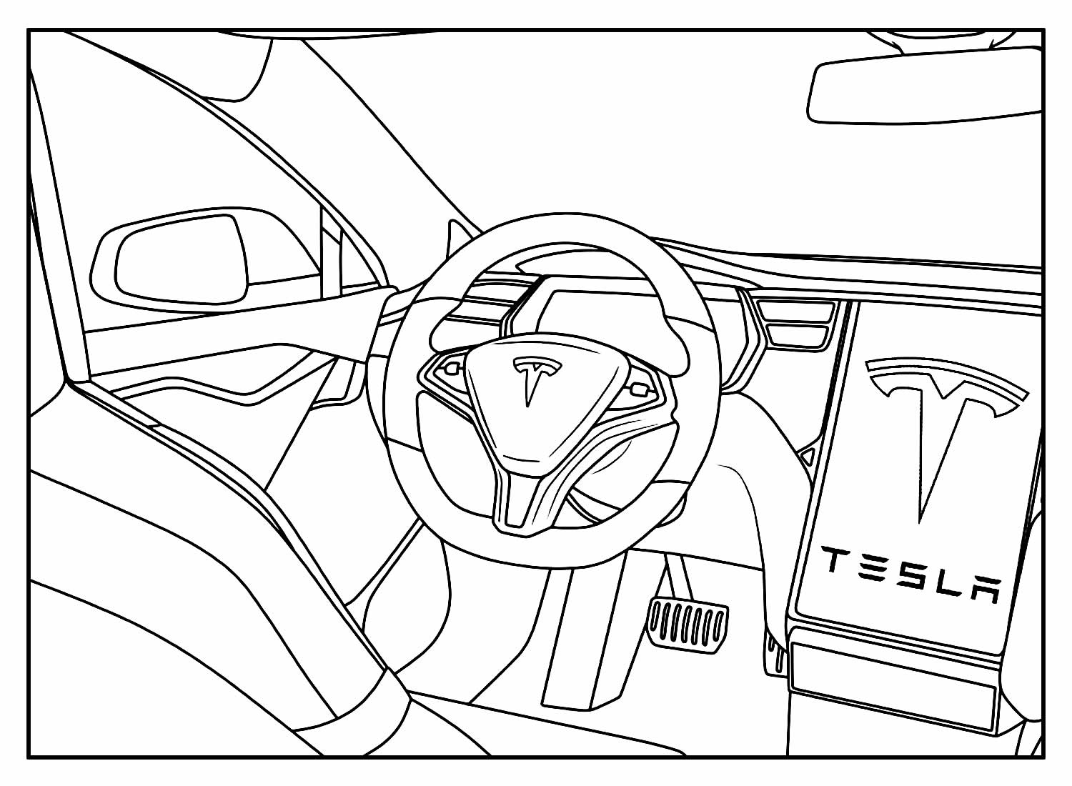 Interior de Carro para colorir