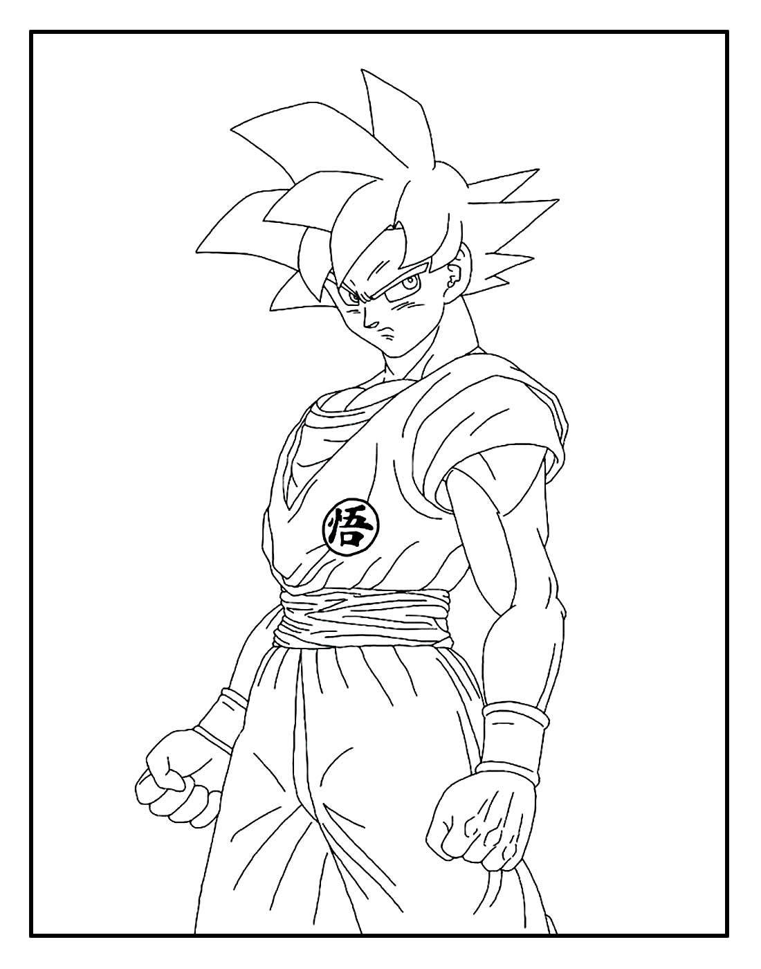 Página para colorir de Goku