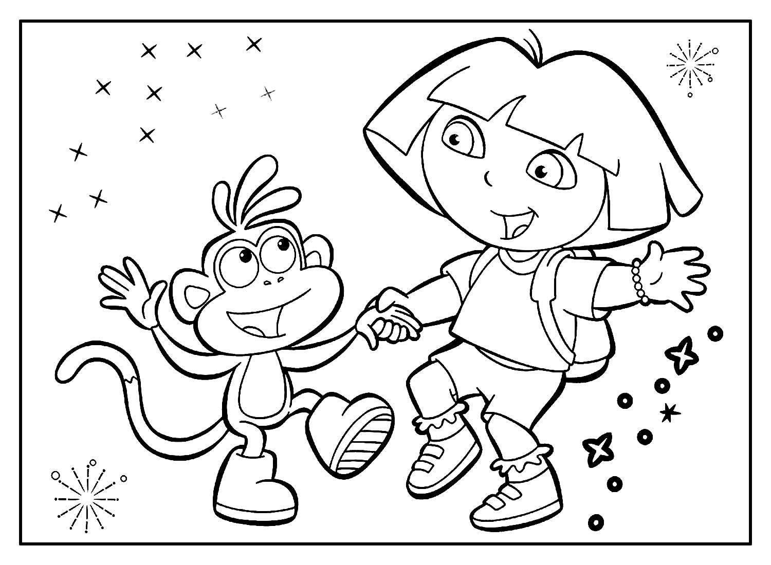 Desenhos de Dora Aventureira para colorir