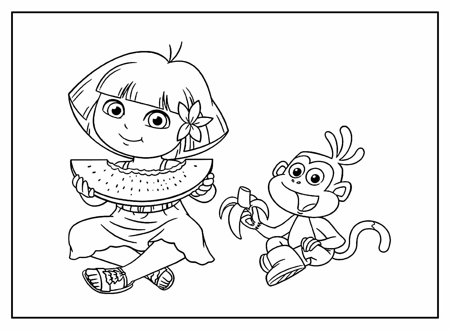 Desenhos de Dora Aventureira para pintar e colorir