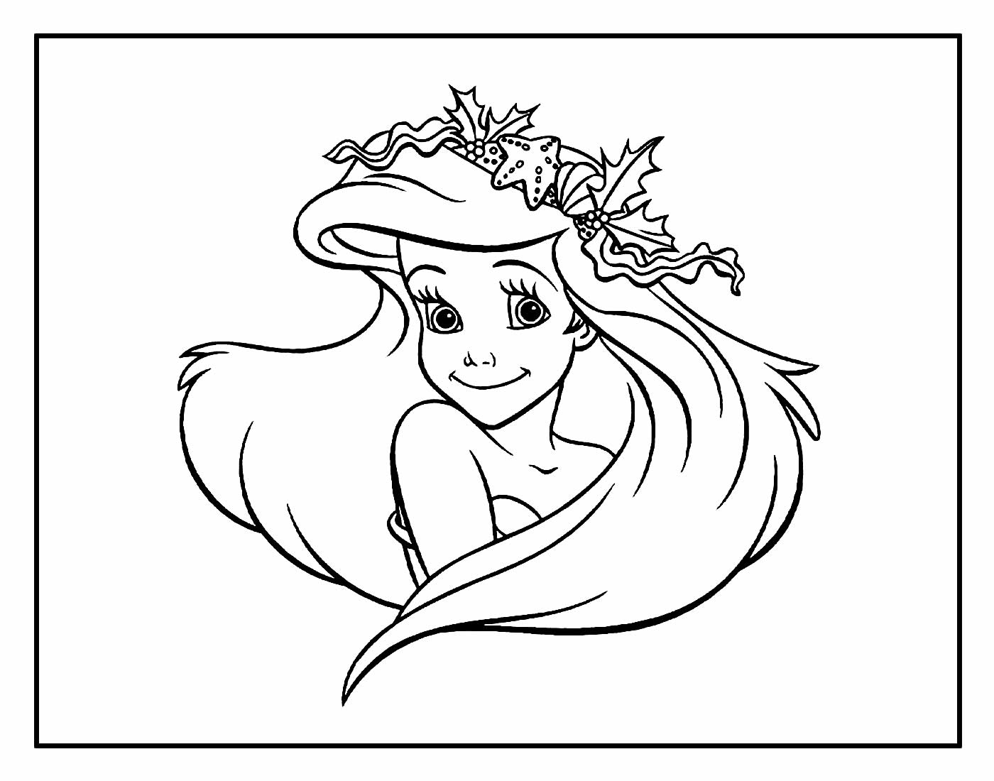 Lindo desenho para colorir Pequena Sereia