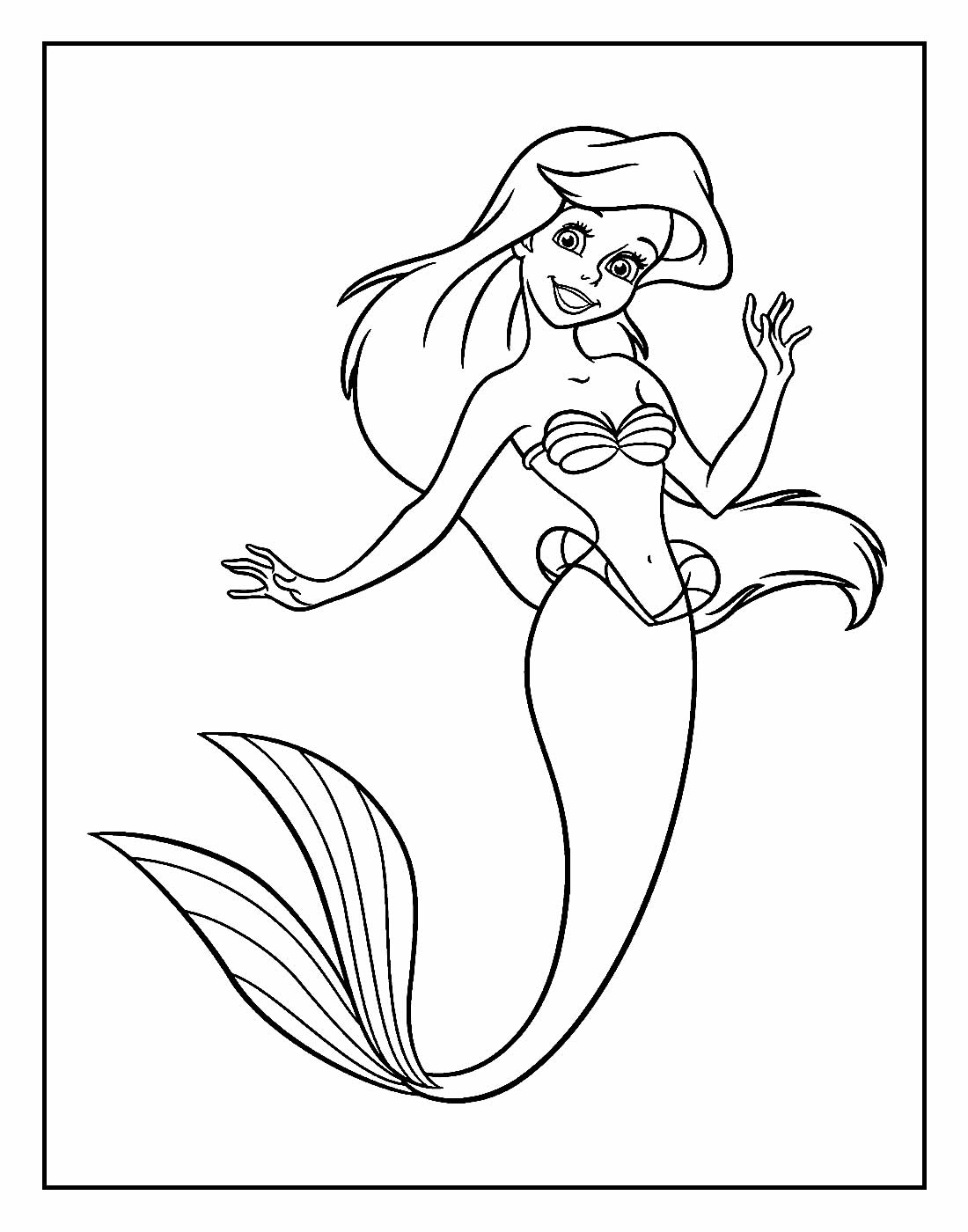 Pequena Sereia para colorir