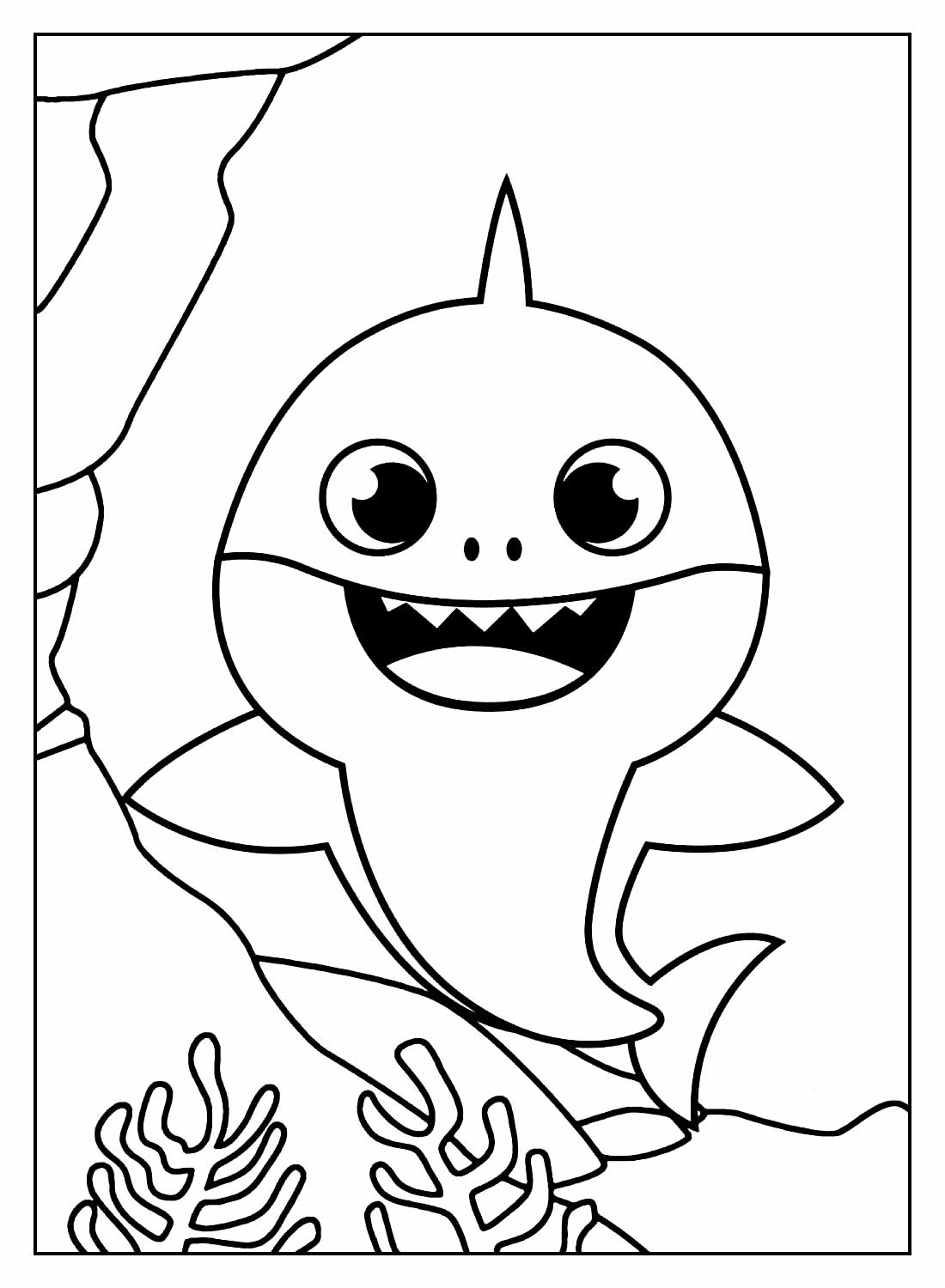 Desenhos para pintar e colorir de Baby Shark