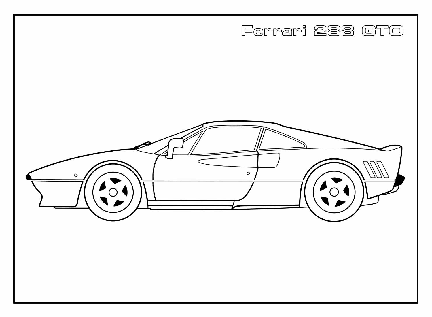 Desenho Ferrari para colorir e pintar