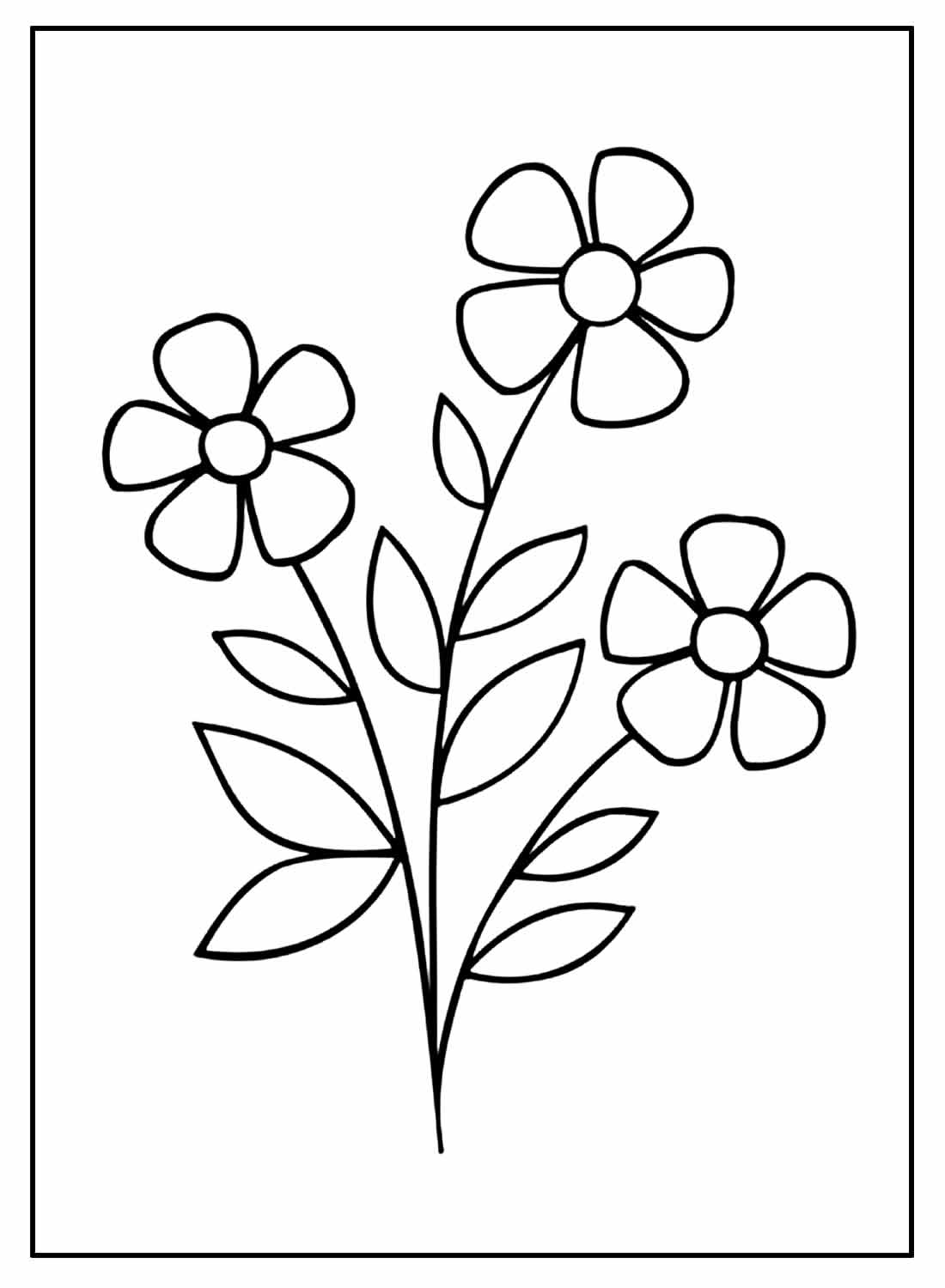 Desenhos de Flores para pintar e colorir