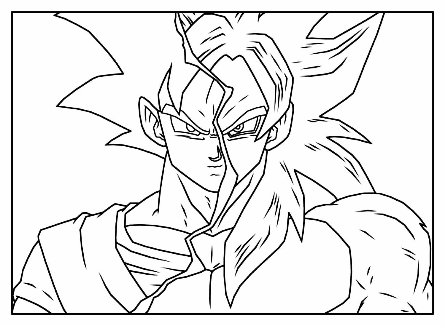 Desenho do Goku para colorir – Imagem e Molde para imprimir