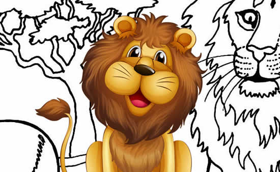 Desenhos Leão para colorir