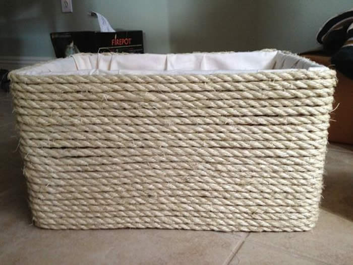 Cesta de Sisal com Caixa de Papelão