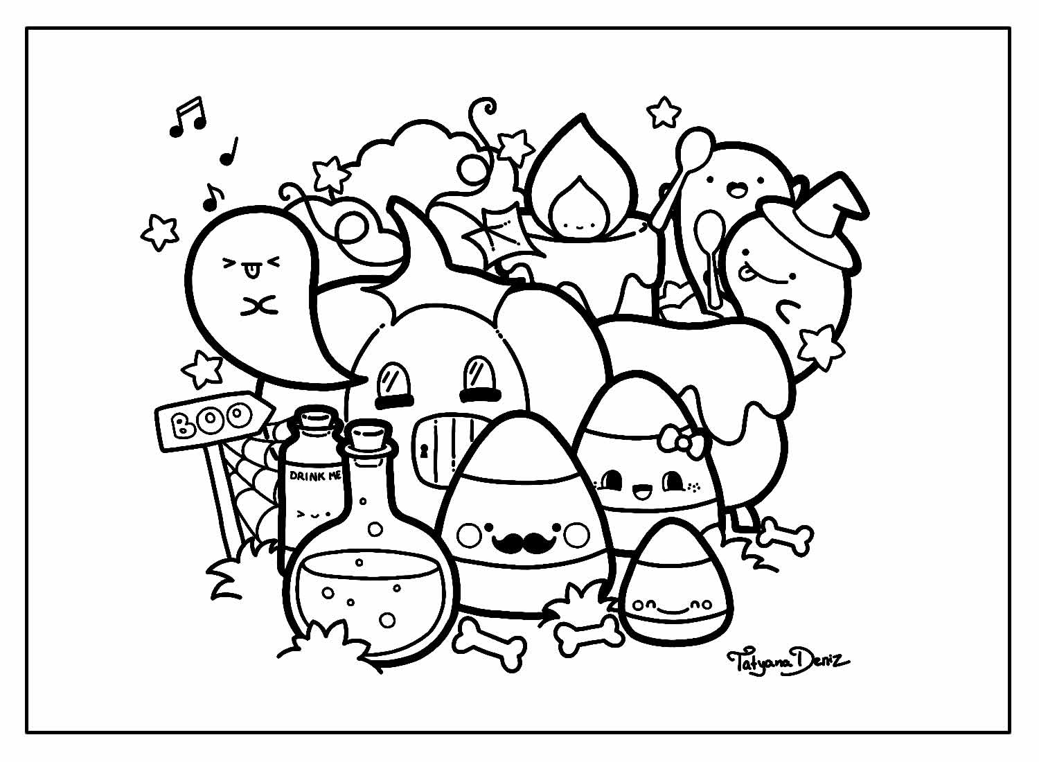 50+ Desenhos de Kawaii para colorir - Como fazer em casa  Bunny coloring  pages, Halloween coloring pages, Halloween coloring book