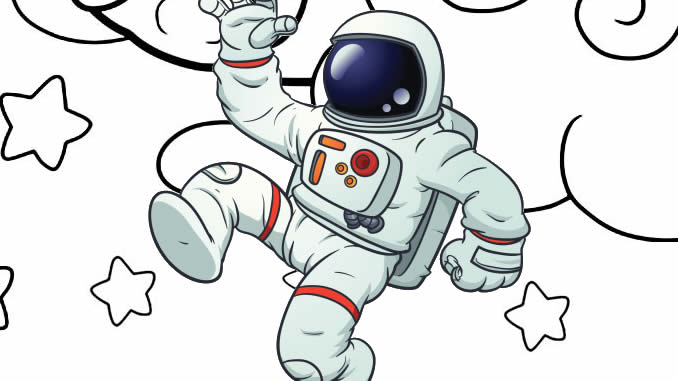 Desenhos de Astronauta para colorir e pintar