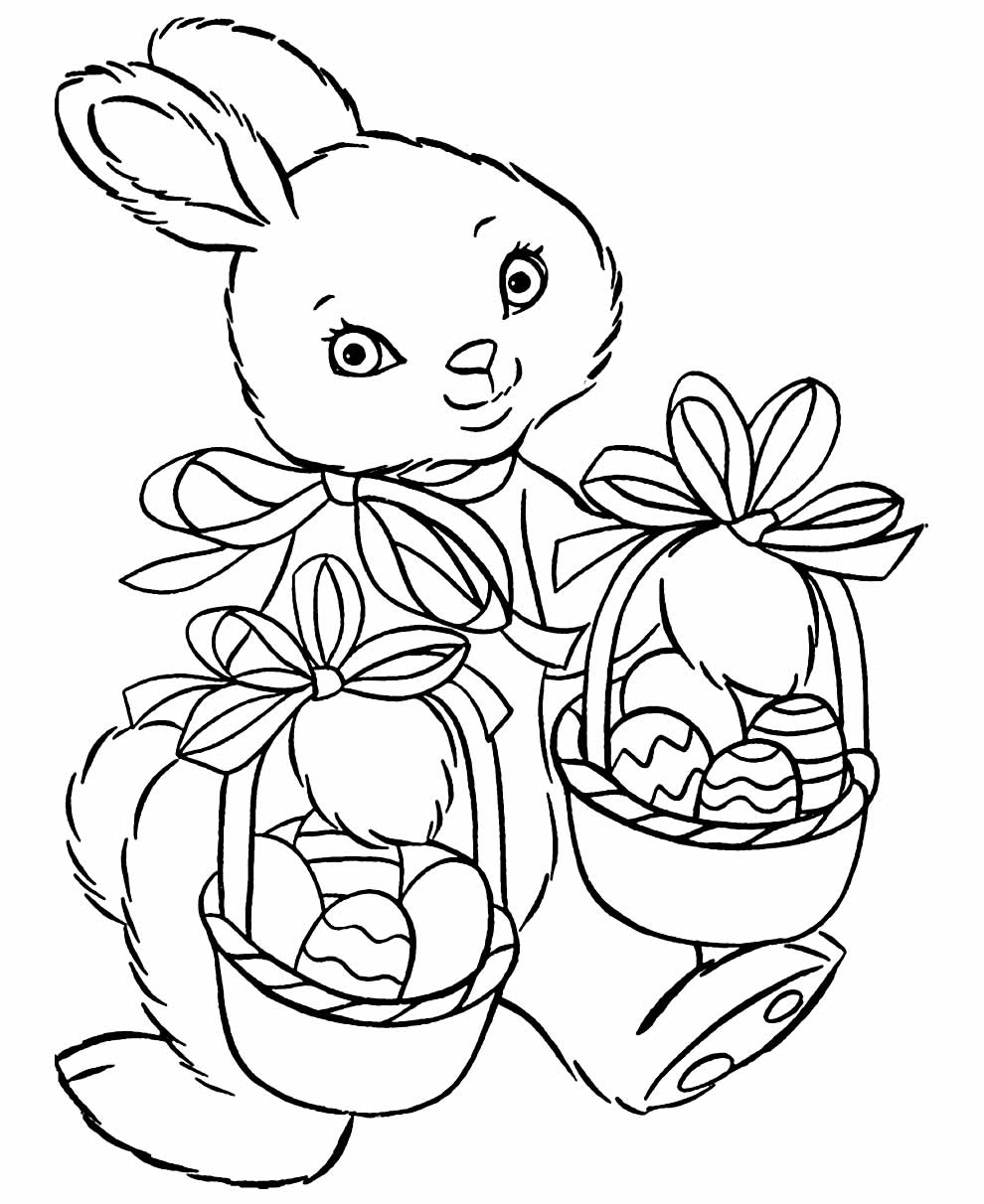 Desenhos de Coelhinhos da Páscoa para pintar