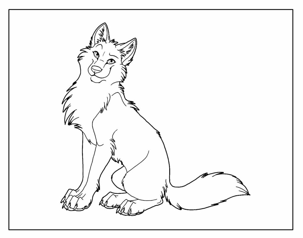 Desenho de Lobo Guará para colorir