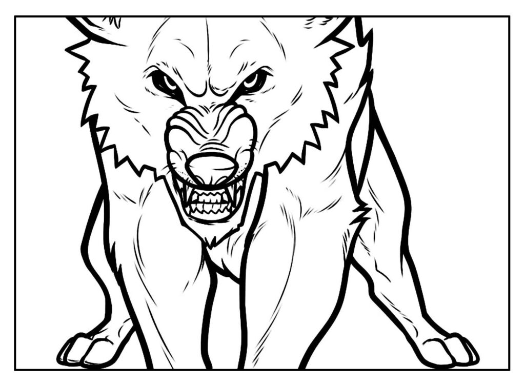 Desenho para Colorir de Lobo