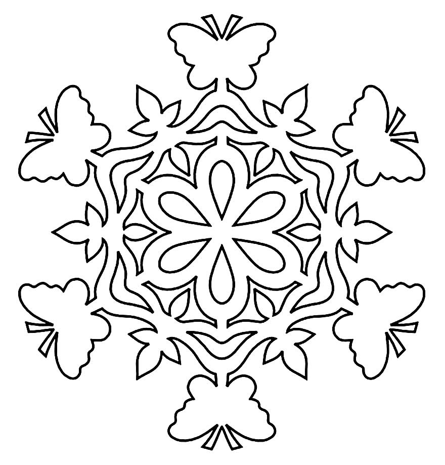 Moldes de Flocos de Neve com Borboletas