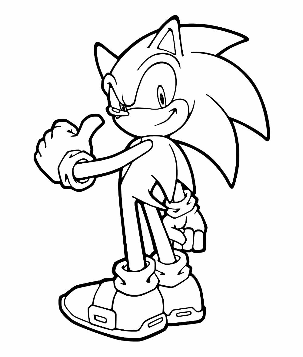 Desenho do Sonic para imprimir e colorir