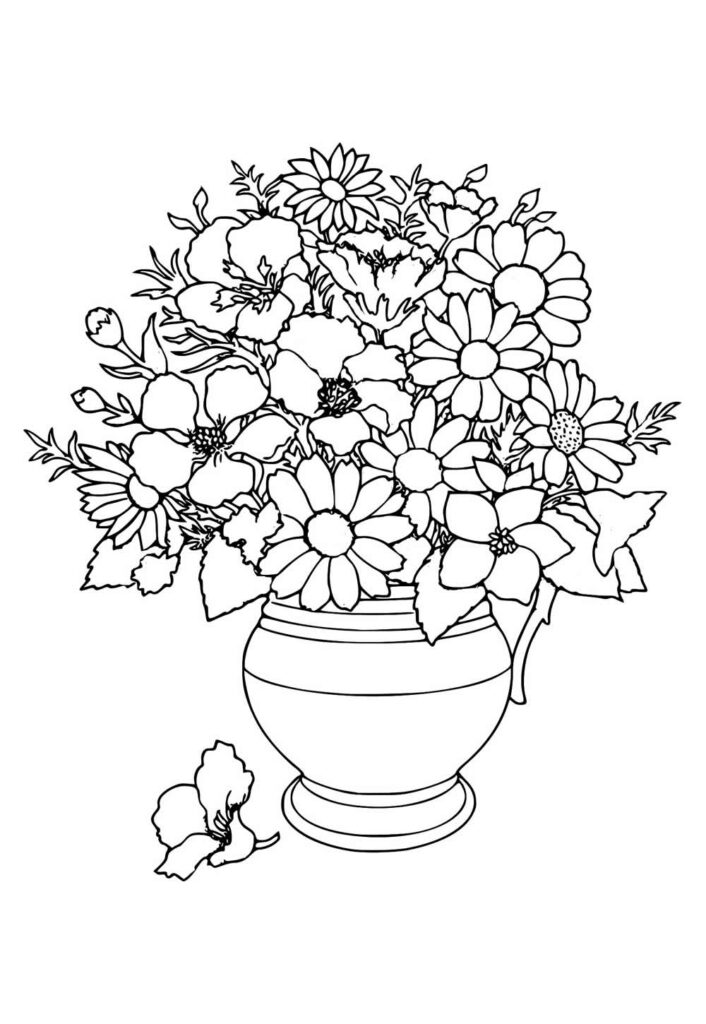 Desenho de Vaso de Flores