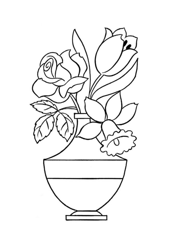 Desenho de Flores para pintar
