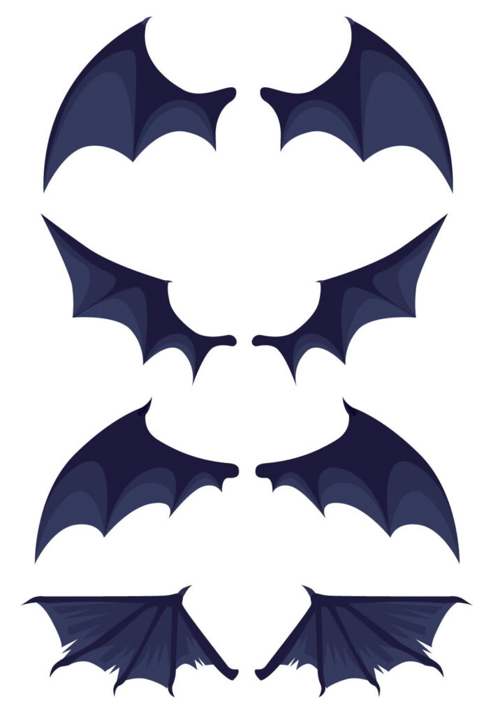 Moldes de Asas de Morcegos para imprimir