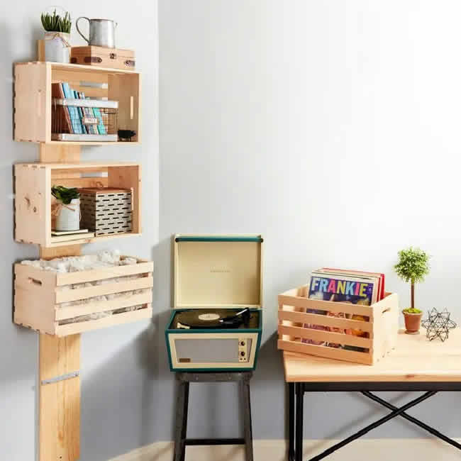 Decoração para a Casa com Caixotes de Madeira