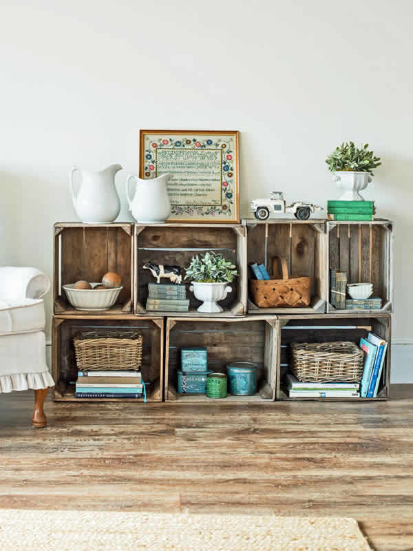 Decoração para a Casa com Caixotes de Madeira