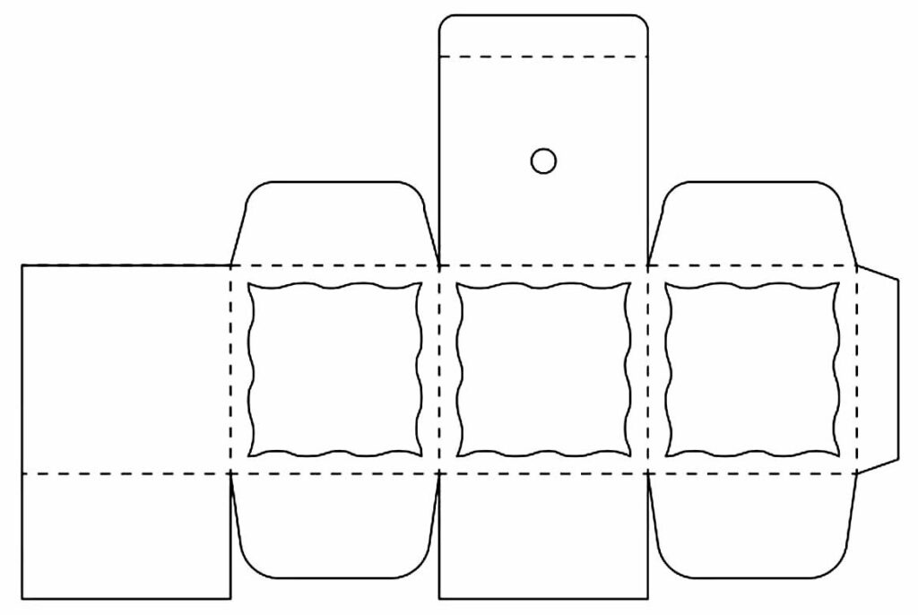 Molde de Caixinha de Papel