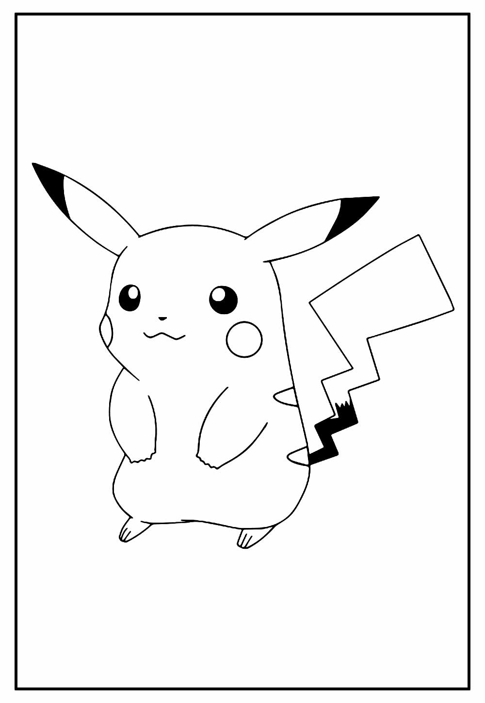 Desenho de Pikachu para colorir e pintar