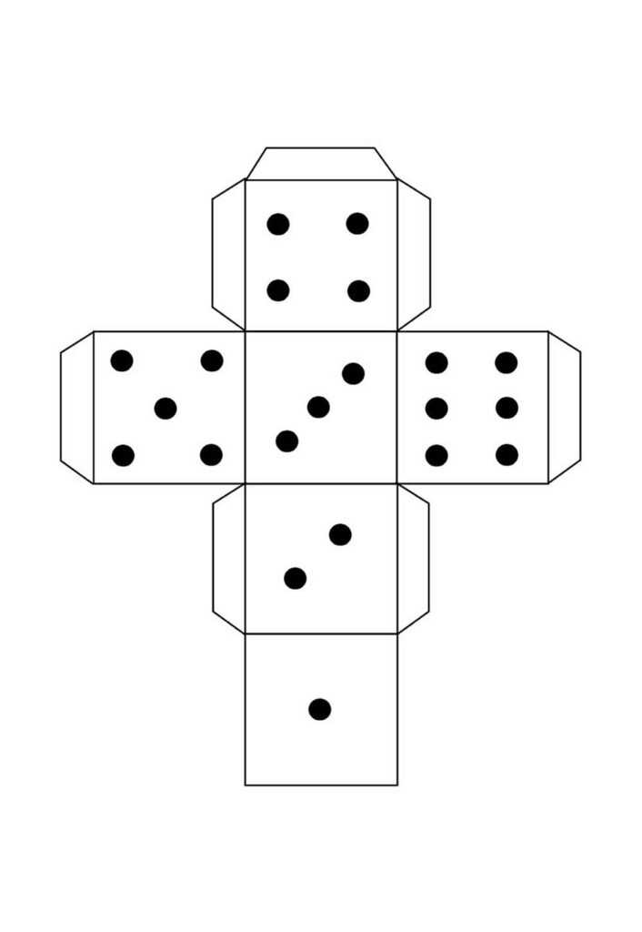 Dados de Papel para imprimir - Molde