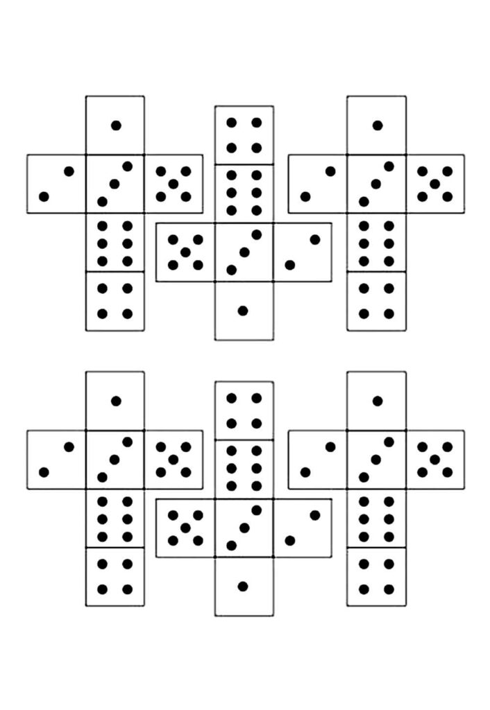 Molde de Dados de Papel Pequenos para imprimir