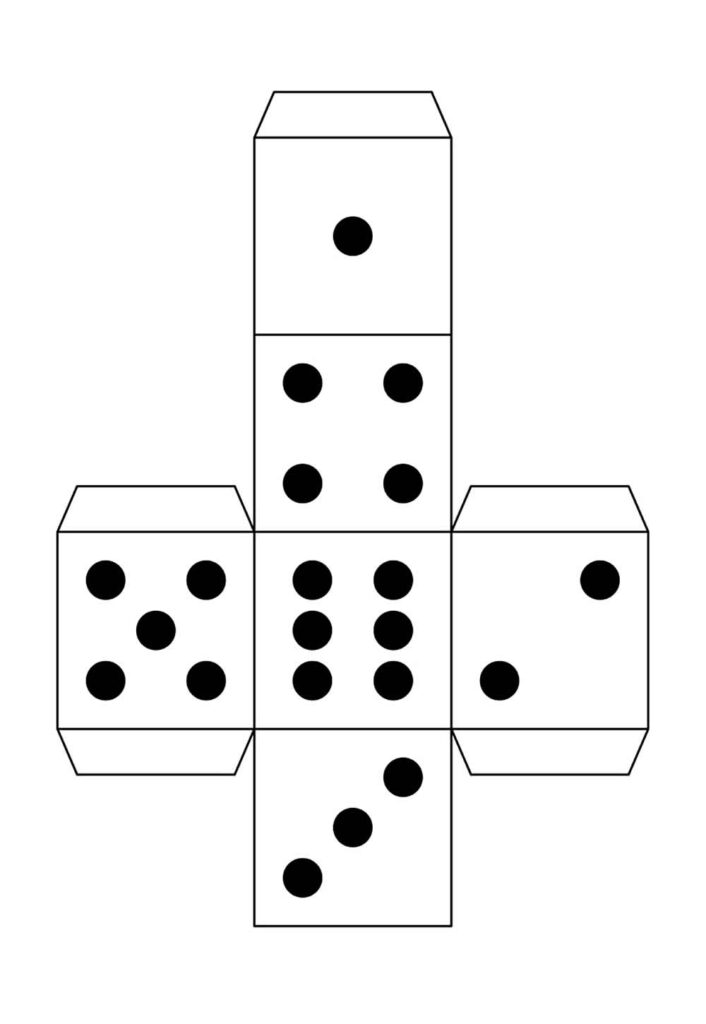 Molde de Dado de Papel para imprimir