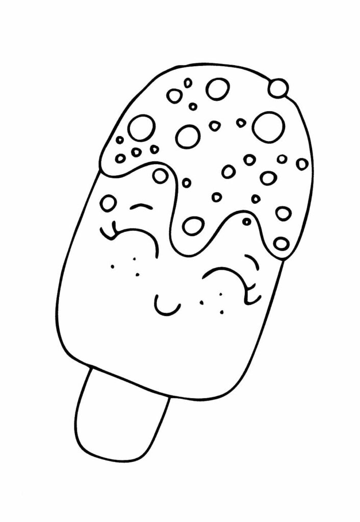 Desenho de Picolé para pintar - Infantil