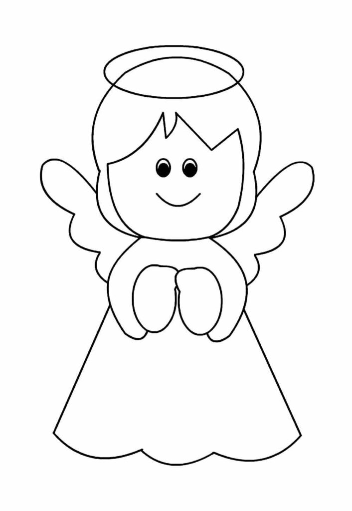 Desenho de Anjinho de Natal para colorir
