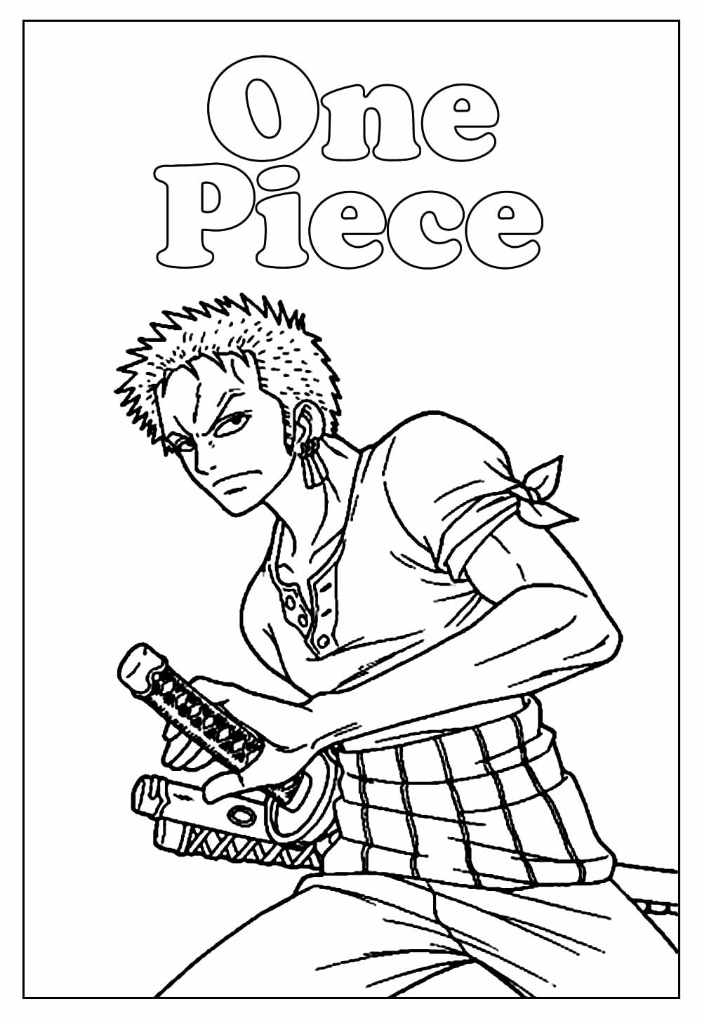 Desenho Educativo de One Piece para colorir