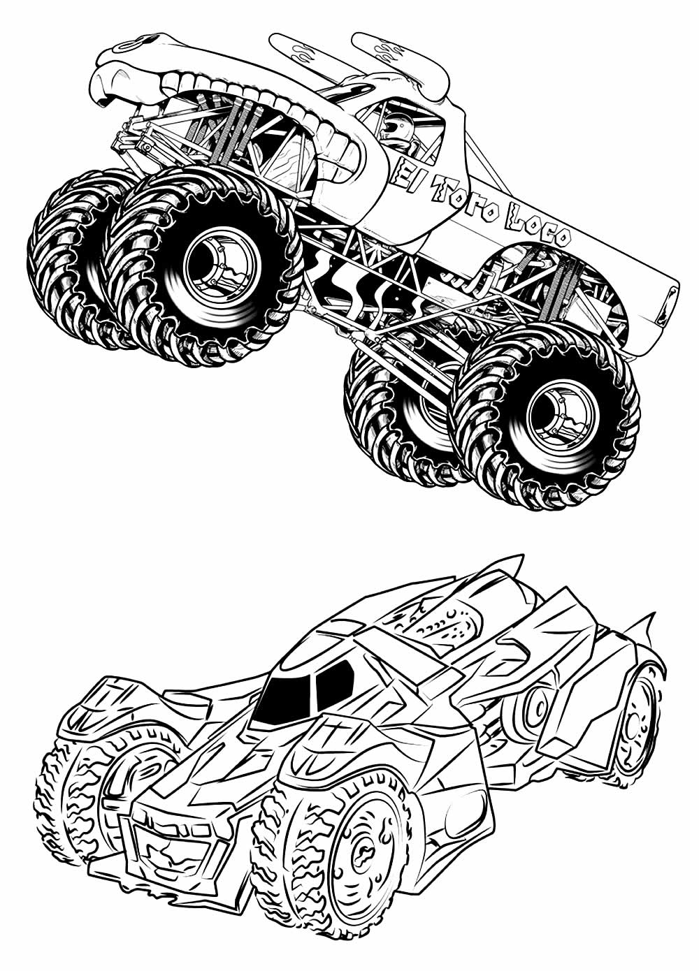 Desenhos de Carros da Hot Wheels para colorir