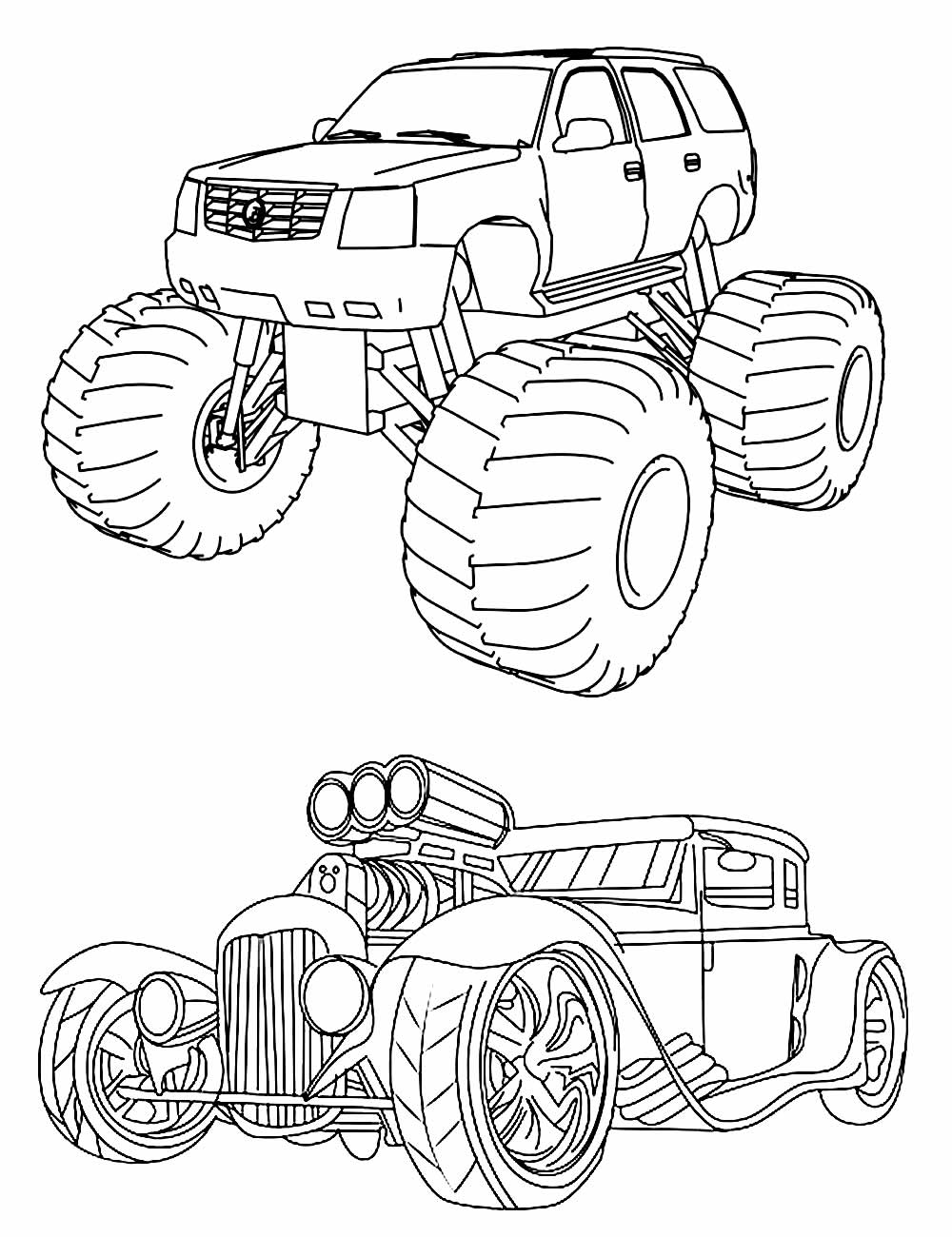 Desenhos de Carros da Hot Wheels para colorir