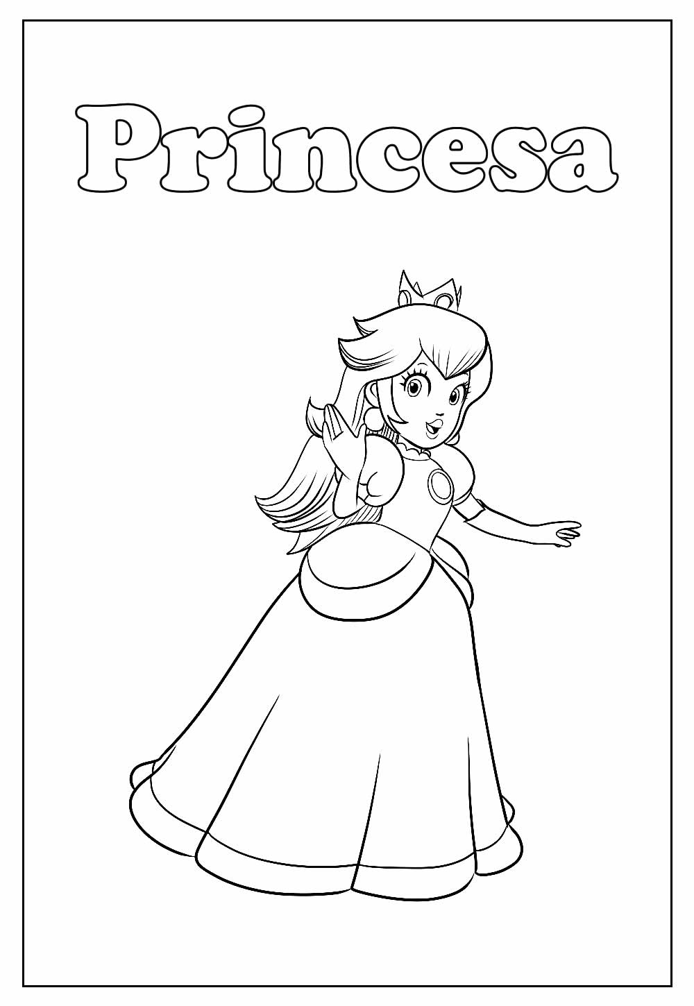 Desenhos Mario Bros Colorir - Princesa