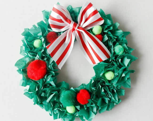 Guirlanda de Natal com Papel Crepom