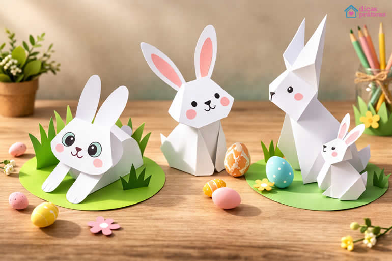 Coelhinhos de Papel para Decoração