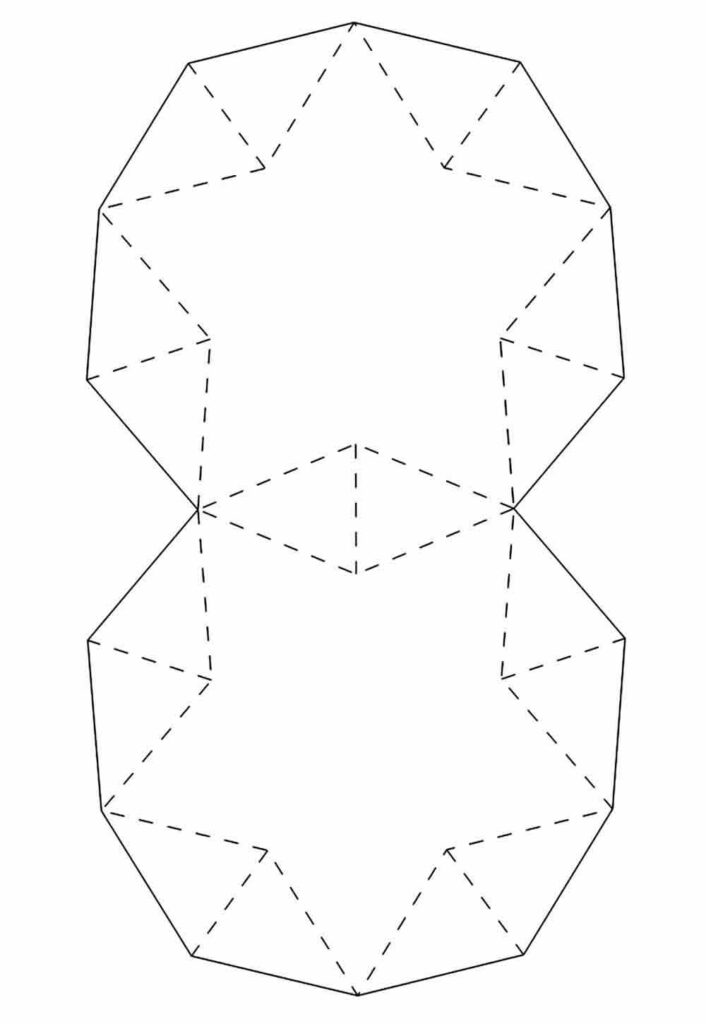 Molde de Caixinha de Papel Estrela