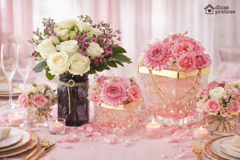 Decoração para Dia das Mães com Arranjos de Flores