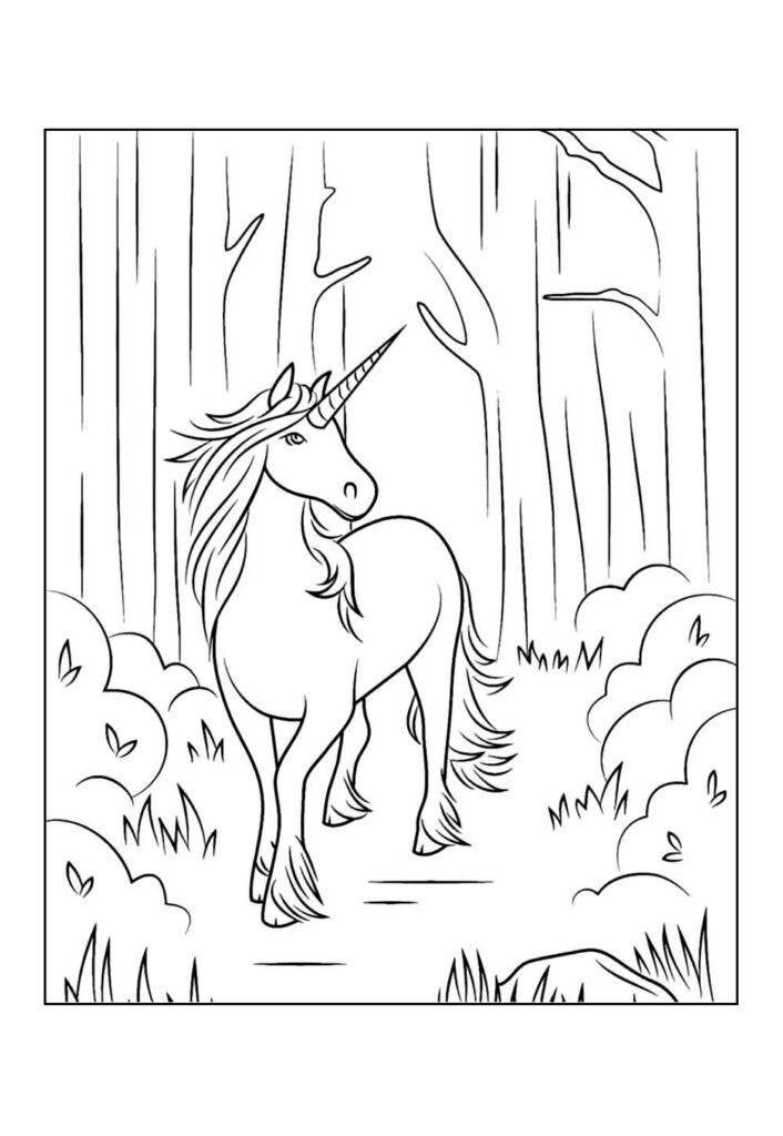 Desenho de Unicórnio para pintar