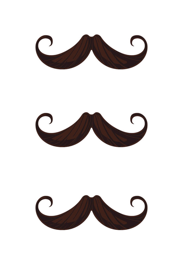 Moldes de Bigodes Coloridos