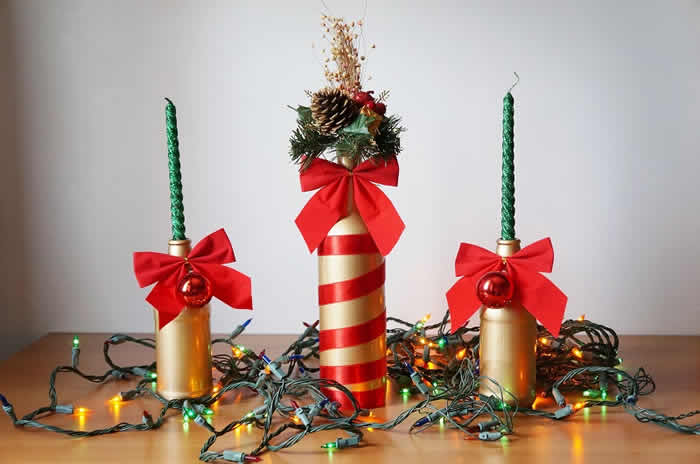Decoração de Garrafas para Natal