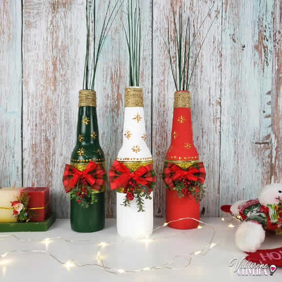 Decoração de Garrafas Natal