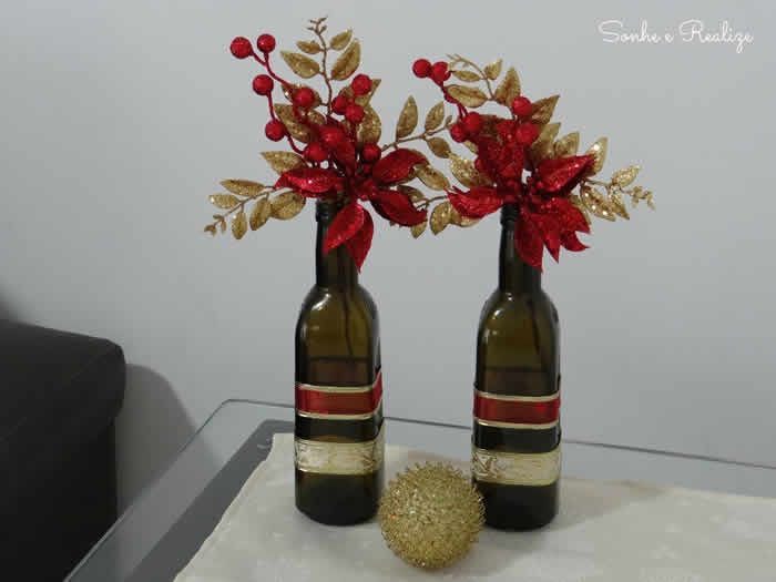 Decoração de Garrafas - Réveillon e Natal