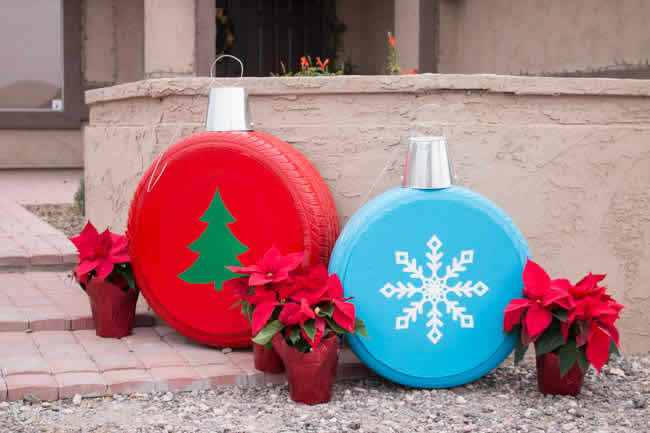 Enfeite de Natal com Pneus