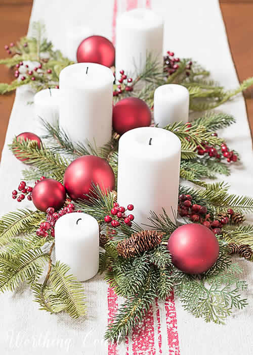 Decoração com Velas para Natal