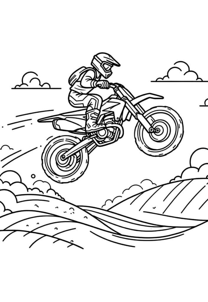Desenho de Moto para pintar