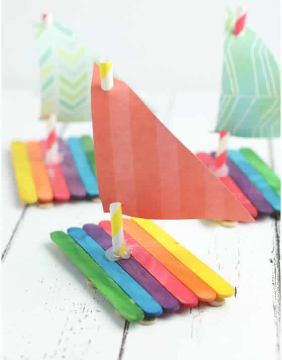 Brinquedo com Palitos de Picolé - Barcos