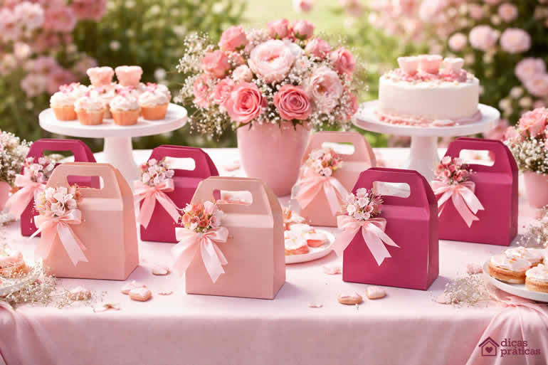 Caixinhas e Sacolinhas de Papel para Dia das Mães